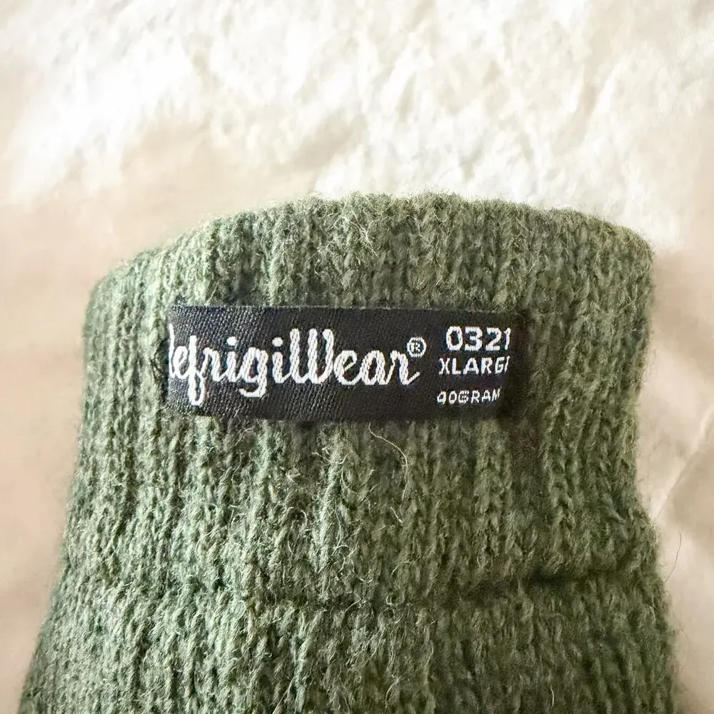 RefrigiWear Olive Green Knit Winter Work Gloves XL Insulated Cold Weather